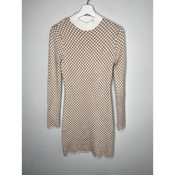 Abercrombie & Fitch Jacquard Long Sleeve Mock Neck Sweater Mini Dress Women's S - Picture 3 of 11
